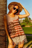 BiBi American Flag Print Knit Sleeveless Top - Trendsi - Flyclothing LLC