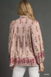 Umgee Floral Boho Peasant Blouse - Trendsi - Flyclothing LLC