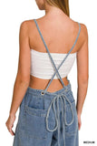 Zenana Denim Medium Washed Wide Leg Overalls - Trendsi - Flyclothing LLC