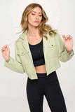Coalition LA Snap Down Cropped Hooded Jacket - Trendsi - Flyclothing LLC