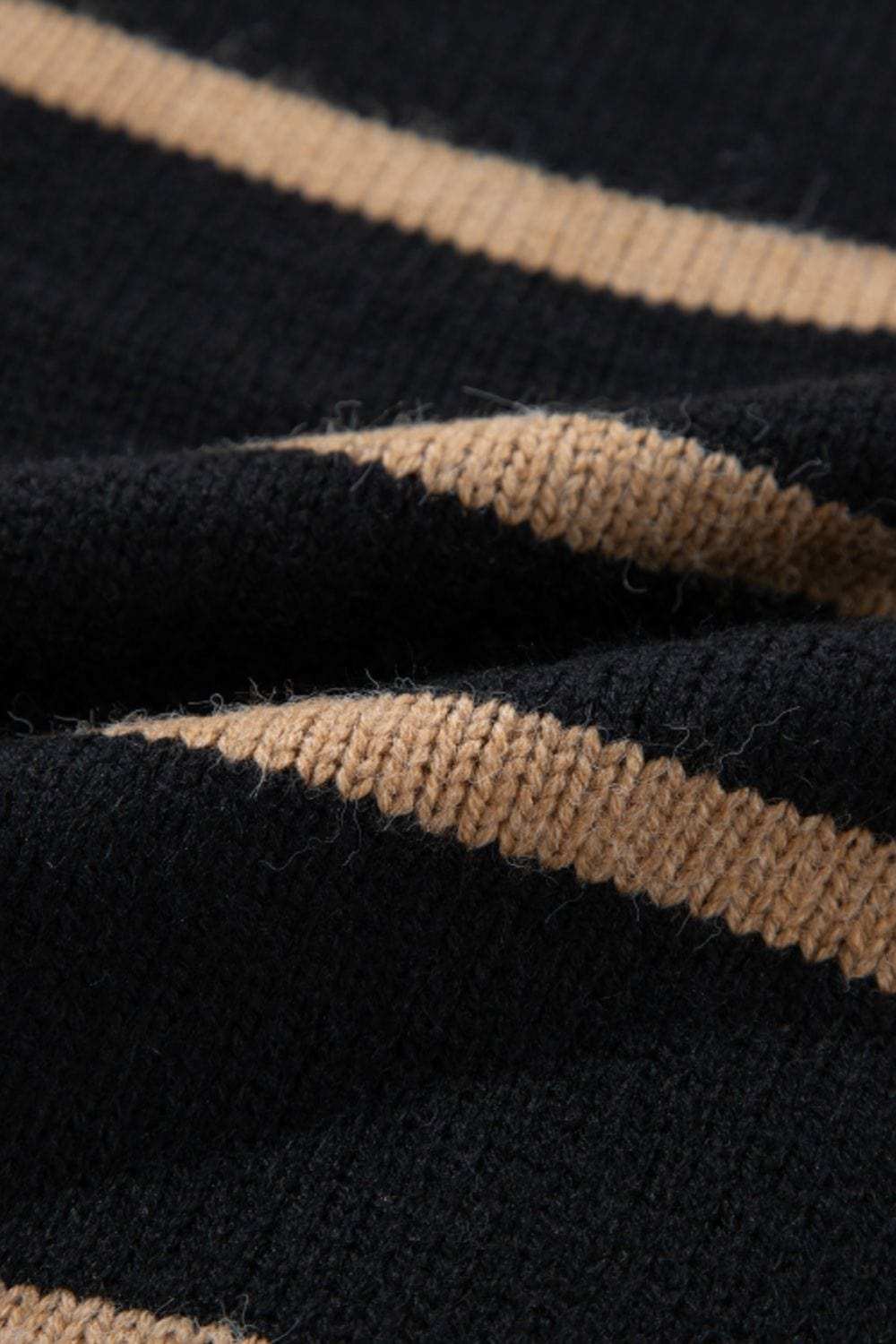 Striped Button Down Long Sleeve Cardigan - Trendsi - Flyclothing LLC