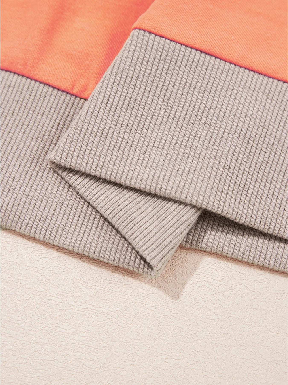 Plaid Waffle Flower Patchwork Contrast Top - Trendsi - Flyclothing LLC