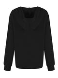 Drawstring Quarter Button Long Sleeve Hoodie - Trendsi - Flyclothing LLC