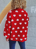 Heart Button Up Long Sleeve Cardigan - Trendsi - Flyclothing LLC