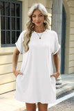 Florira Short Sleeve Mini Dress with Pockets - Trendsi - Flyclothing LLC