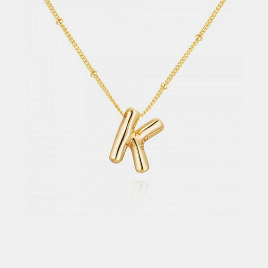 Gold-Plated Letter Pendant Necklace - Trendsi - Flyclothing LLC
