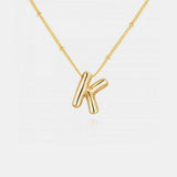 Gold-Plated Letter Pendant Necklace - Trendsi - Flyclothing LLC