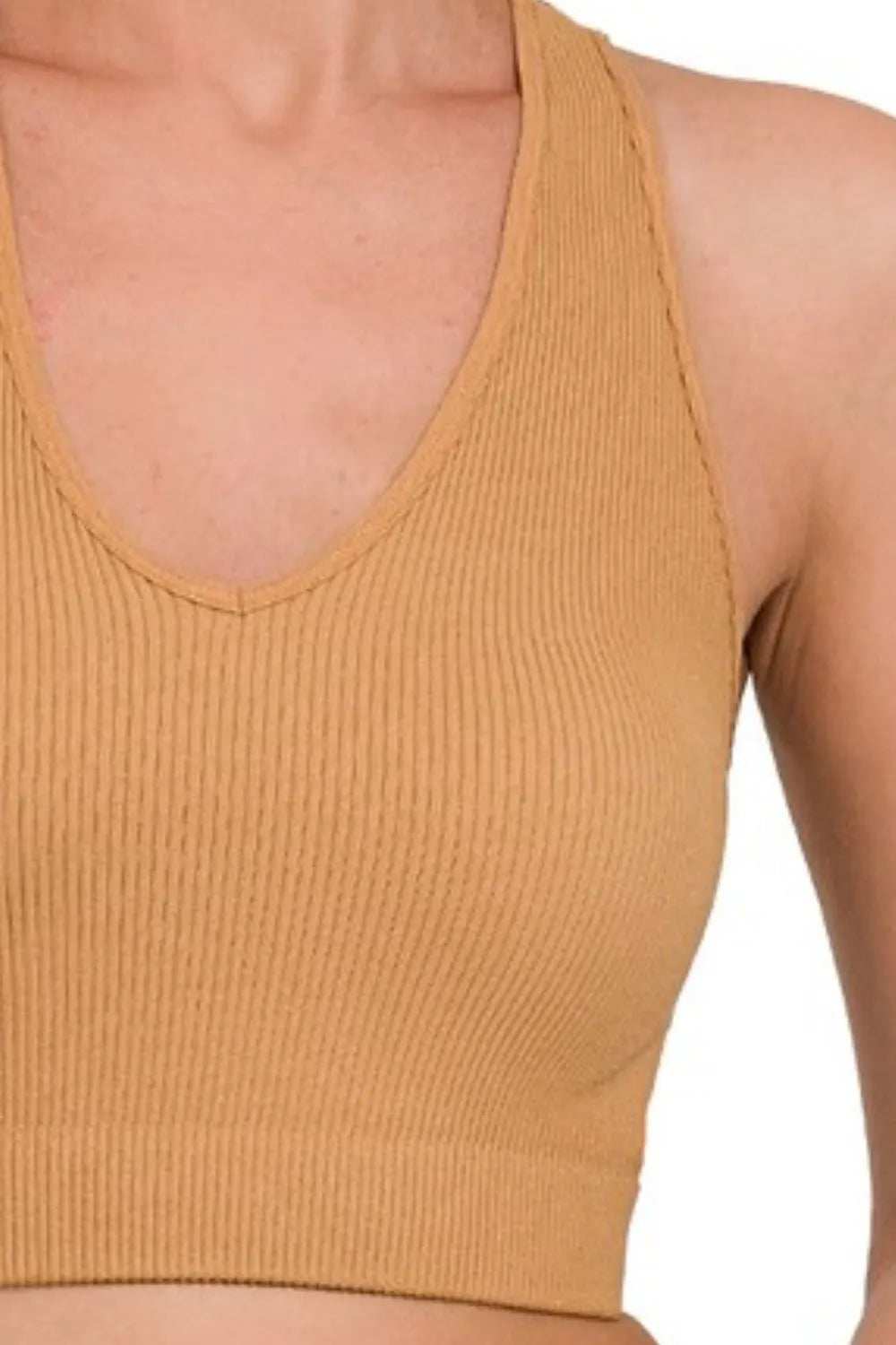 Zenana Seamless Ribbed Cropped Racerback Tank Top - Trendsi - Flyclothing LLC