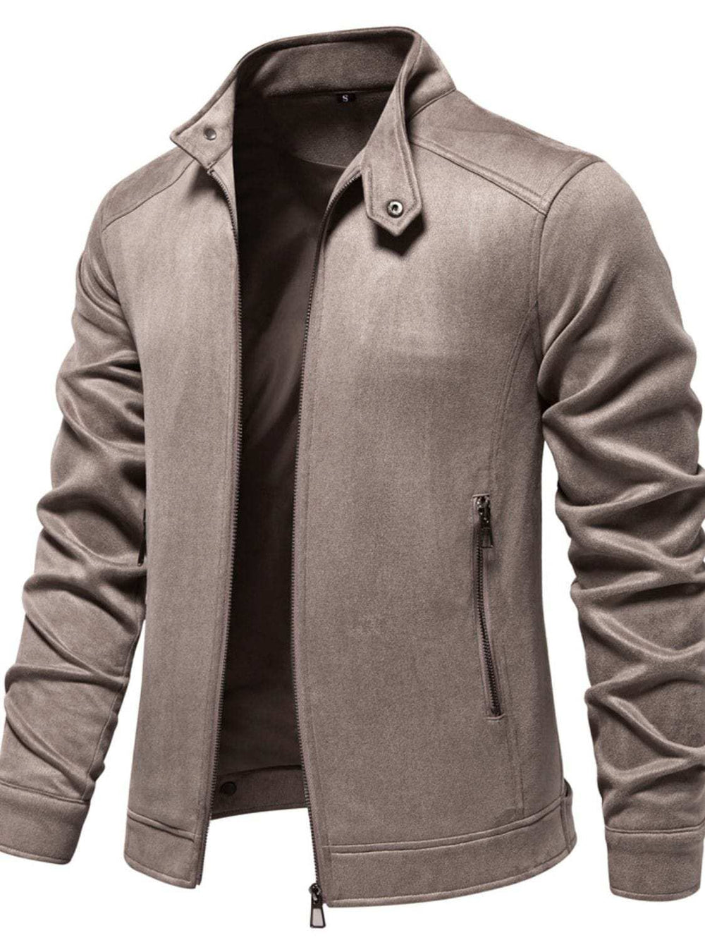 Men's Zip Up Long Sleeve Biker Jacket - Trendsi - Flyclothing LLC