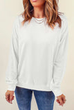 Round Neck Dropped Shoulder Sweatshirt - Trendsi - Flyclothing LLC