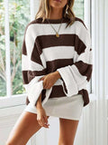 Round Neck Long Sleeve Sweater - Trendsi - Flyclothing LLC
