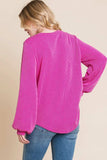 BOMBOM Long Sleeve Curved Hem Ribbed T-Shirt - Trendsi - Flyclothing LLC