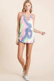 BiBi Tie Dye Terry Camisole with Caged Neck - Trendsi - Flyclothing LLC