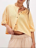 Button Down Half Sleeve Shirt - Trendsi - Flyclothing LLC
