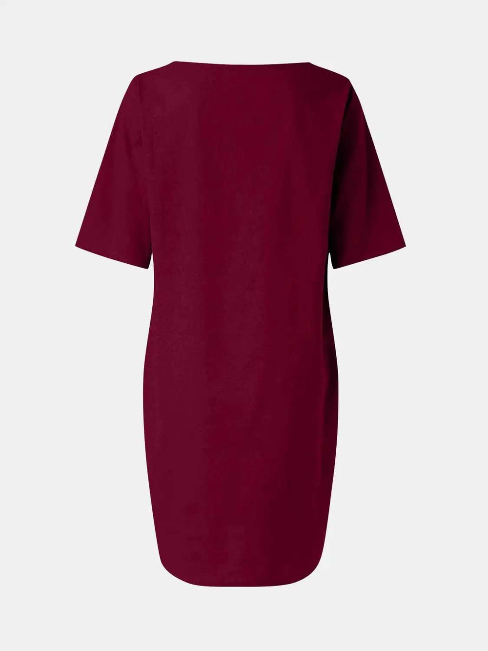 Full Size Round Neck Half Sleeve Dress with Pockets - Trendsi - Flyclothing LLC