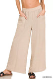Zenana Woven Airflow Elastic Waistband Pants - Trendsi - Flyclothing LLC