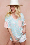 BiBi Multi Color Leopard Printed French Terry T-Shirt - Trendsi - Flyclothing LLC