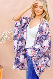 And The Why Floral Print Dolman Sleeve Kimono Cardigan - Trendsi - Flyclothing LLC