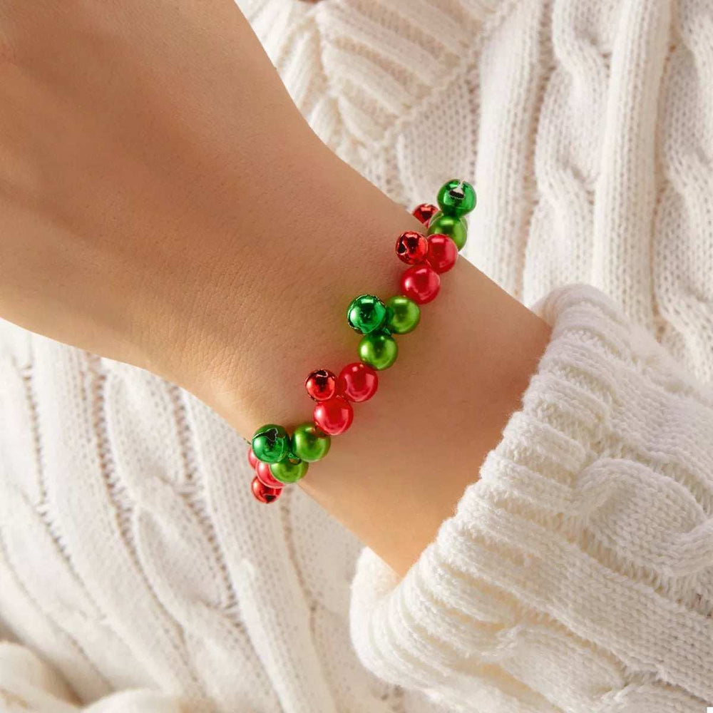Christmas Holiday Beaded Bell Bracelet - Trendsi - Flyclothing LLC