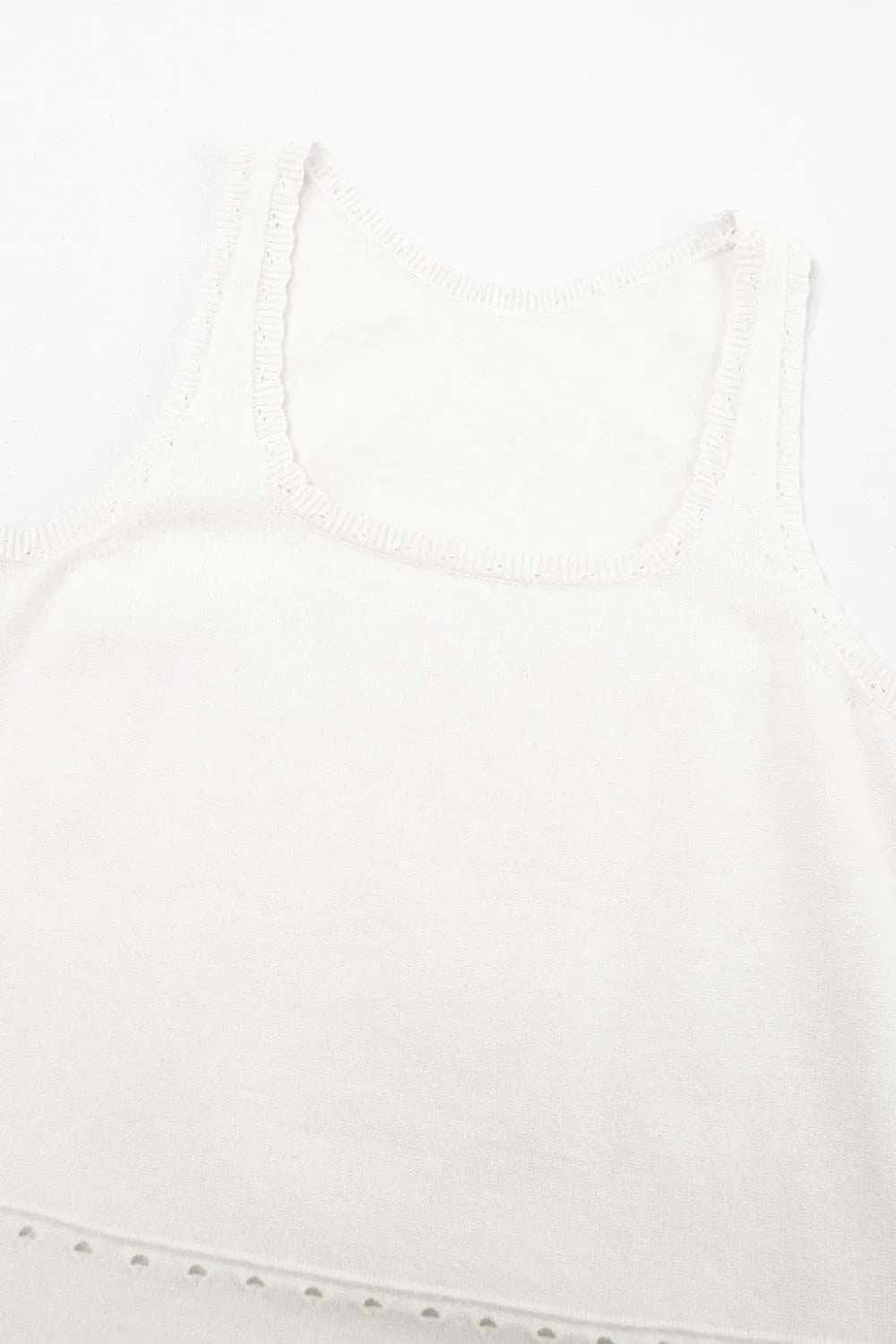 Square Neck Wide Strap Sweater Tank - Trendsi - Flyclothing LLC