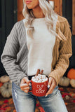Color Block Textured Drop Shoulder Sweater - Trendsi - Flyclothing LLC