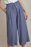 Umgee Full Size Linen Wide Fit Pants with Drawstring Plus Size - Trendsi - Flyclothing LLC