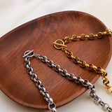 Heart Pendant Toggle Clasp Chain Necklace - Trendsi - Flyclothing LLC