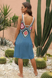 Geometric V-Neck Spaghetti Strap Cover Up Dress - Trendsi - Flyclothing LLC