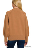 Zenana Viscose Mock Neck Exposed Seam Sweater - Trendsi - Flyclothing LLC