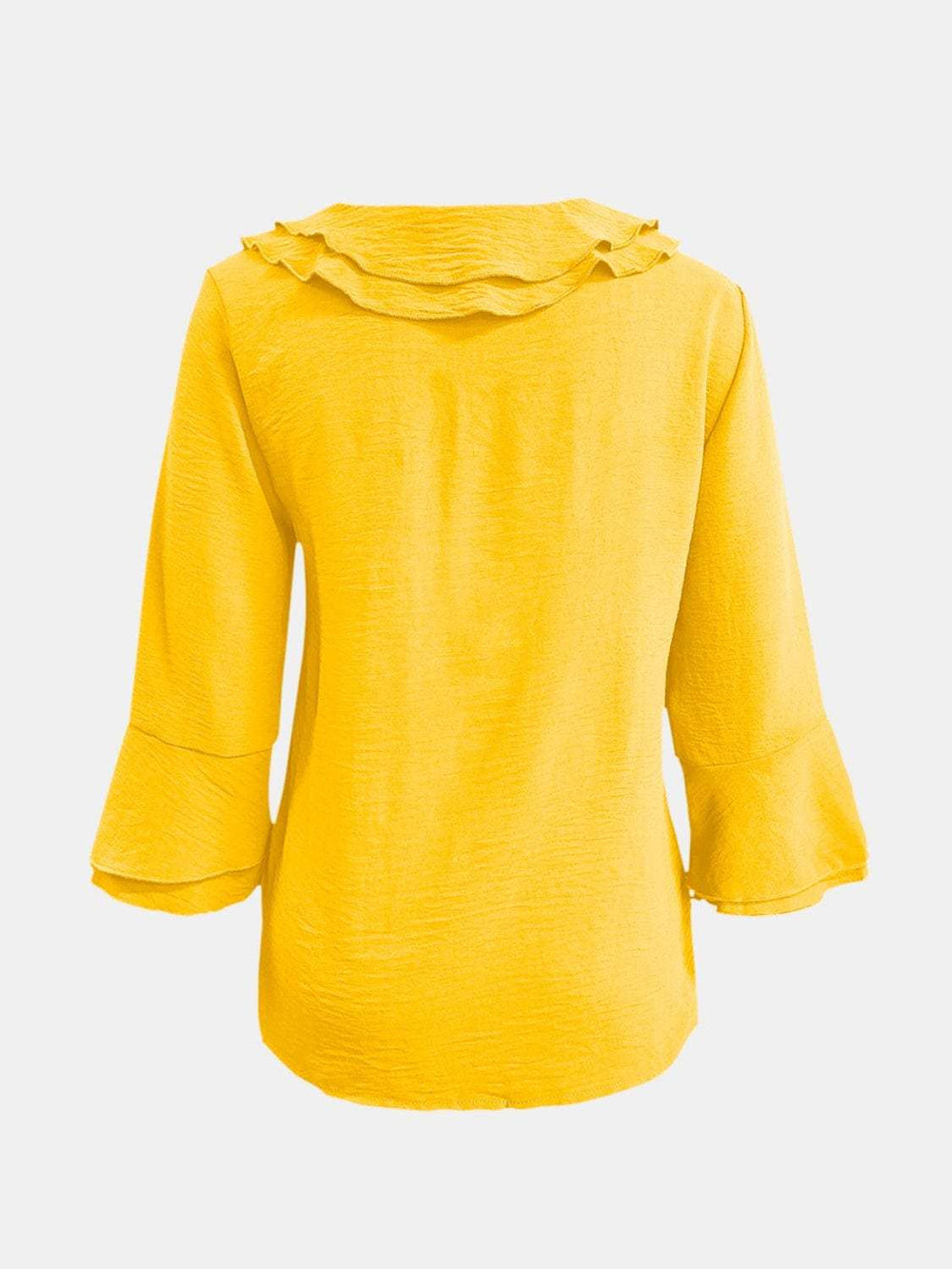 Full Size Ruffled V-Neck Flounce Sleeve Blouse - Trendsi - Flyclothing LLC