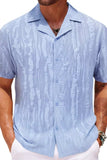 Men's Plus Size Collared Neck Short Sleeve Shirt - Trendsi - Flyclothing LLC