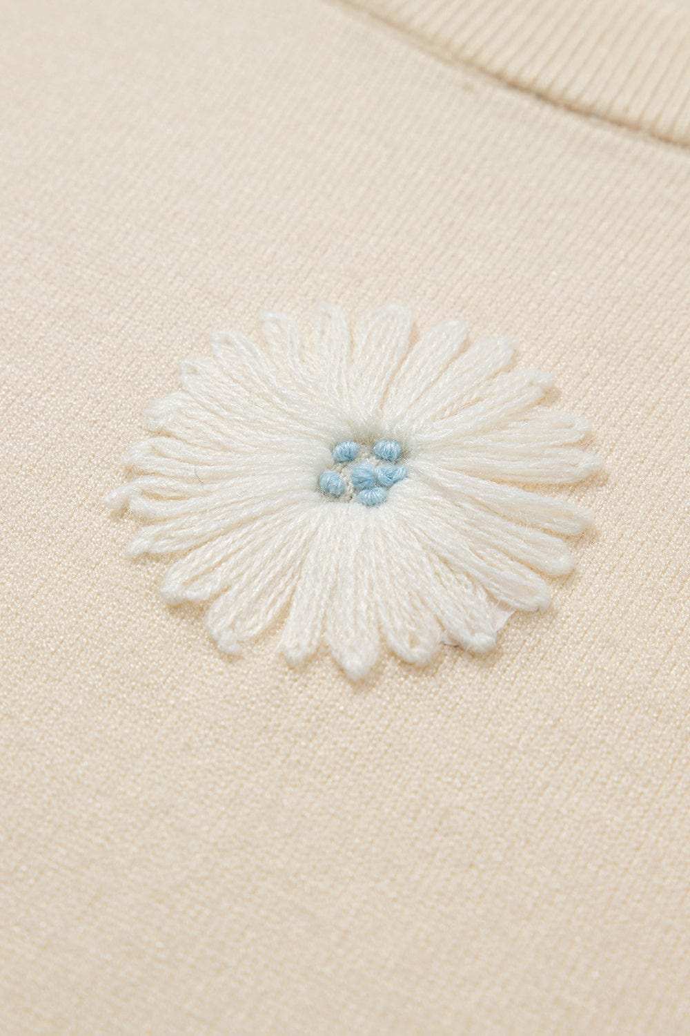 Daisy Round Neck Short Sleeve Knit Top - Trendsi - Flyclothing LLC