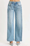 RISEN Mid Rise Wide Barrel Transferable Leg Snap Jeans - Trendsi - Flyclothing LLC