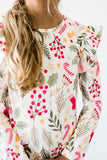 Holly Jolly Christmas L/S Ruffle Tee - Mila & Rose ® - Flyclothing LLC