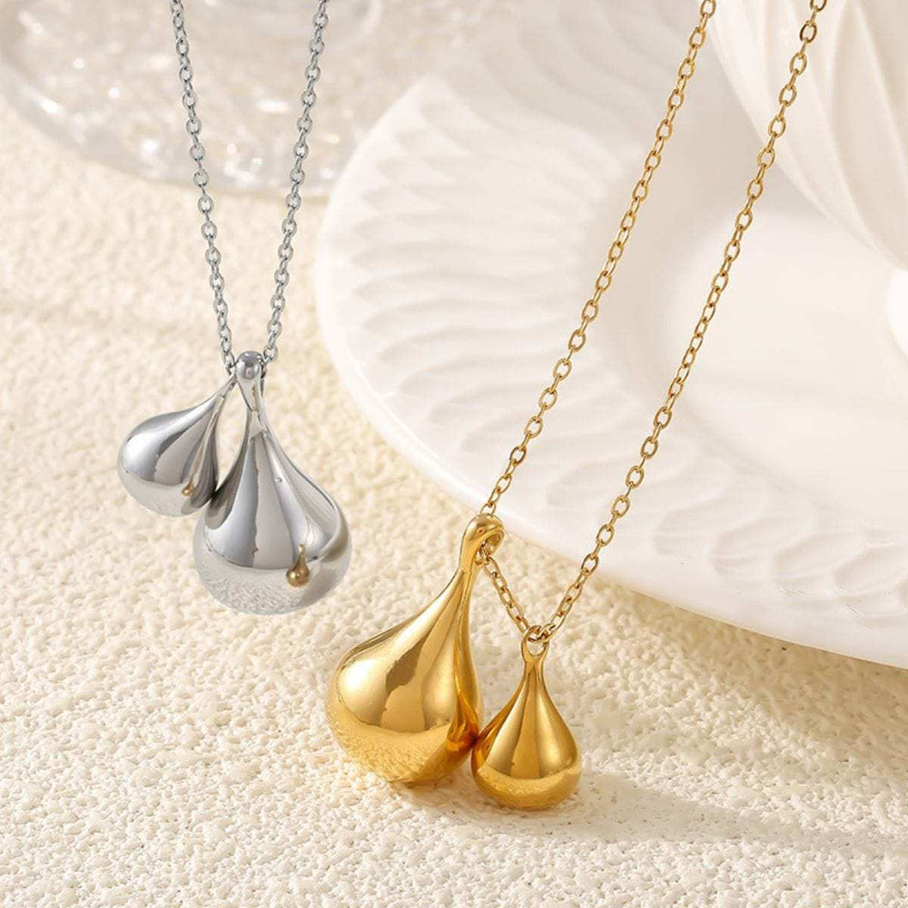 Stainless Steel Water Drop Shape Pendant Necklace - Trendsi - Flyclothing LLC