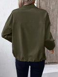 Pocketed Zip Up Long Sleeve Jacket - Trendsi - Flyclothing LLC