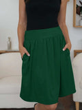 Elastic Waist Skirt with Pockets - Trendsi - Flyclothing LLC