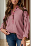 Half Button Long Sleeve Top - Trendsi - Flyclothing LLC