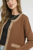 Umgee Two-Tone Button Front Cardigan - Trendsi - Flyclothing LLC
