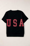 USA Notched Short Sleeve T-Shirt - Trendsi - Flyclothing LLC