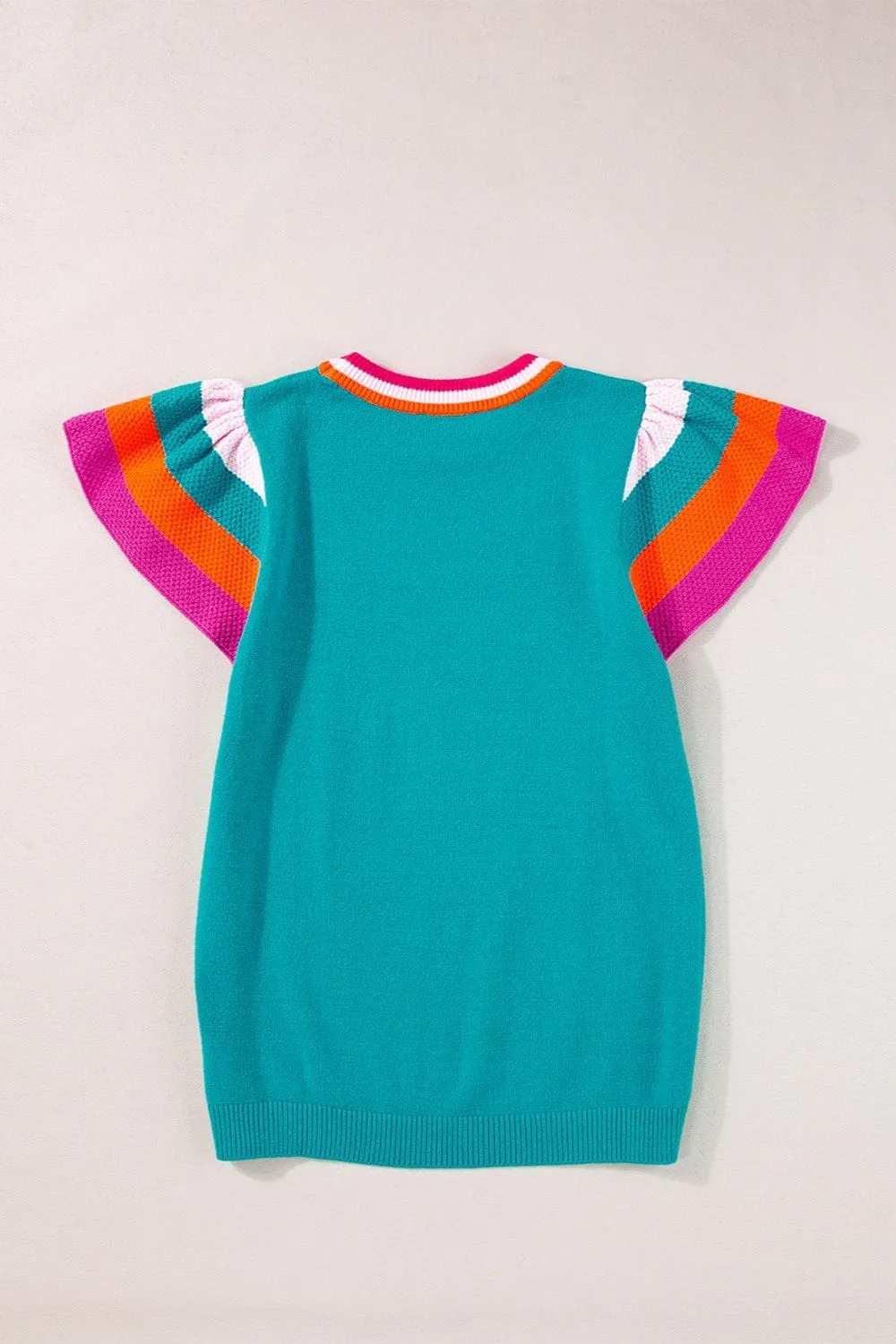 Color Block Round Neck Knit Top - Trendsi - Flyclothing LLC