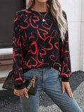 Heart Dropped Shoulder Long Sleeve Sweatshirt - Trendsi - Flyclothing LLC