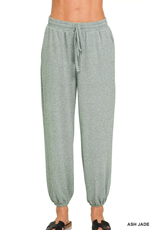 Zenana Soft Melange Hacci Jogger - Trendsi - Flyclothing LLC