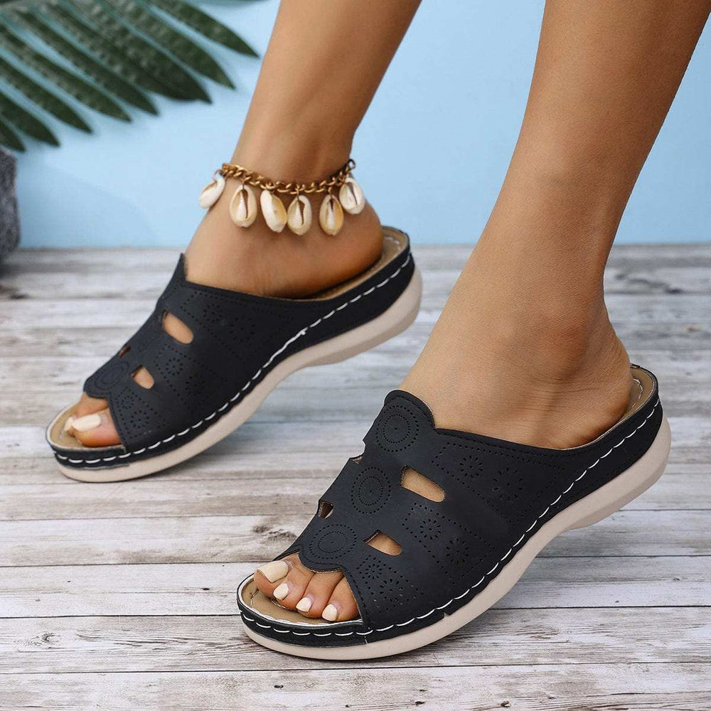 Open-Toe Cutout Sandals - Trendsi - Flyclothing LLC
