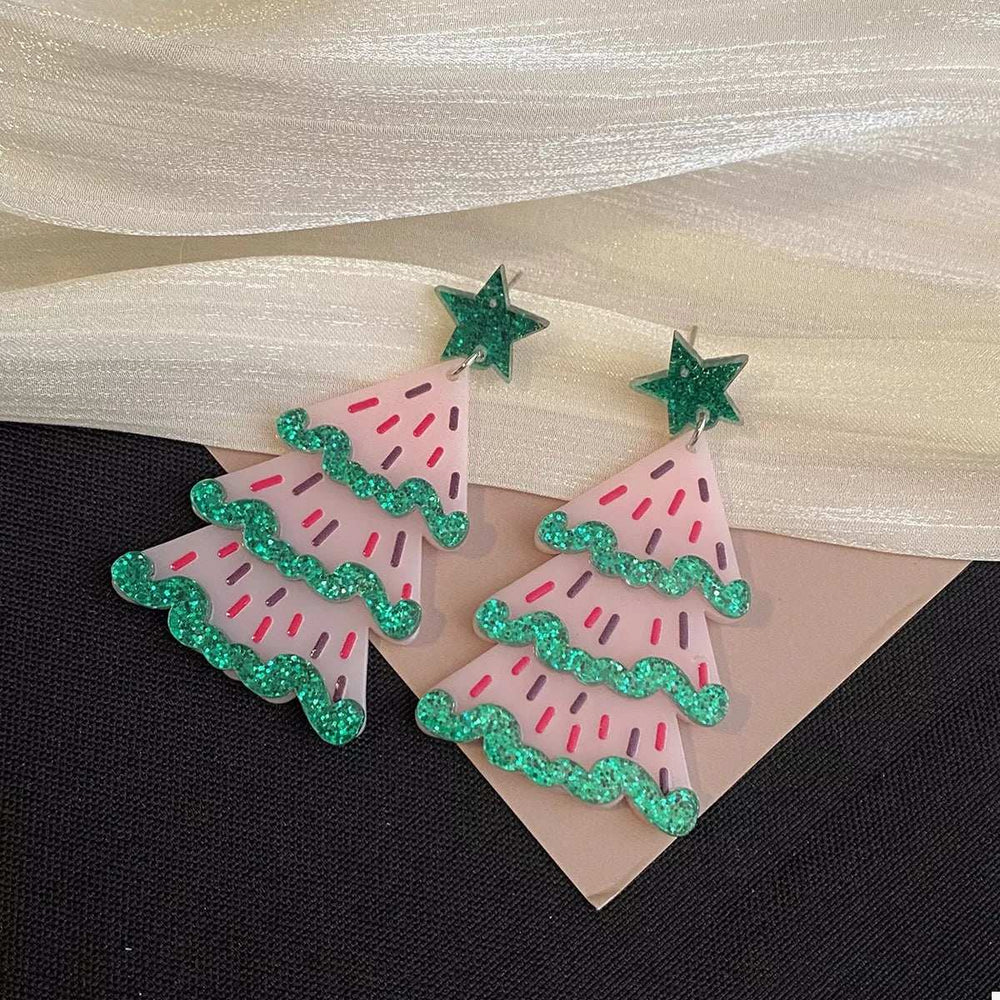 Christmas Tree Dangle Earrings - Trendsi - Flyclothing LLC