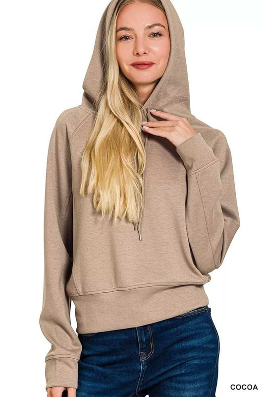 Zenana Drawstring Scuba Hoodie - Trendsi - Flyclothing LLC
