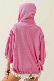 BiBi Waffle-Knit Half Zip Hooded Top - Trendsi - Flyclothing LLC