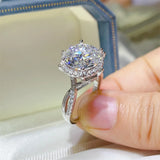 5 Carat Round Cut Moissanite Engagement Ring - Trendsi - Flyclothing LLC