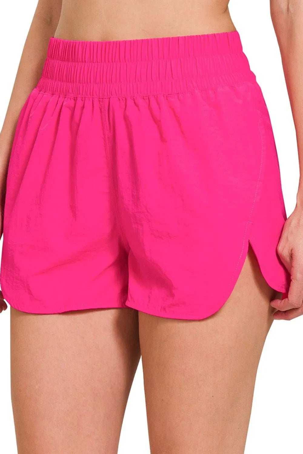 Zenana Windbreaker Smocked Waistband Running Shorts - Trendsi - Flyclothing LLC