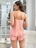 Scoop Neck Top and Shorts Lounge Set - Trendsi - Flyclothing LLC